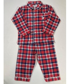Pyjama long écossais rouge